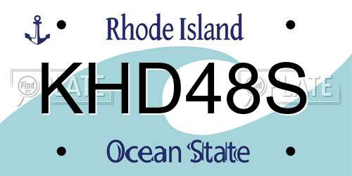 KHD48S Rhode Island License Plate