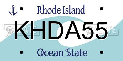KHDA55 Rhode Island License Plate