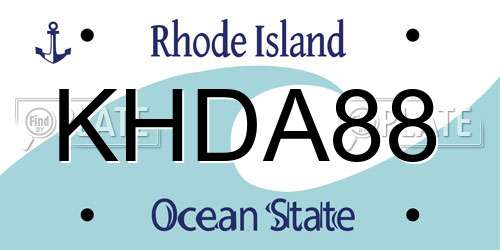 KHDA88 Rhode Island License Plate