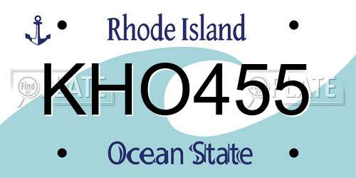KHO455 Rhode Island License Plate