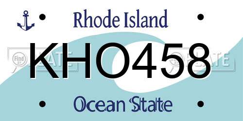 KHO458 Rhode Island License Plate