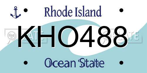 KHO488 Rhode Island License Plate