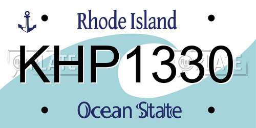 KHP1330 Rhode Island License Plate