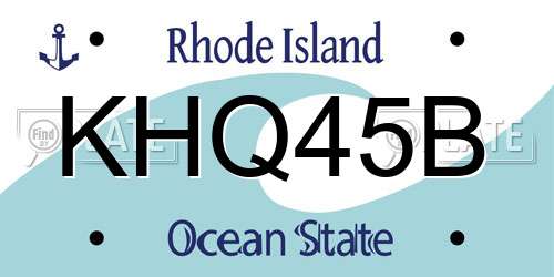 KHQ45B Rhode Island License Plate