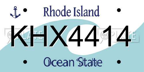 KHX4414 Rhode Island License Plate