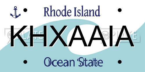 KHXAAIA Rhode Island License Plate
