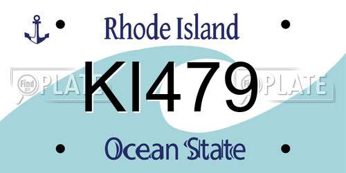 KI479 Rhode Island License Plate