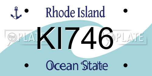 KI746 Rhode Island License Plate