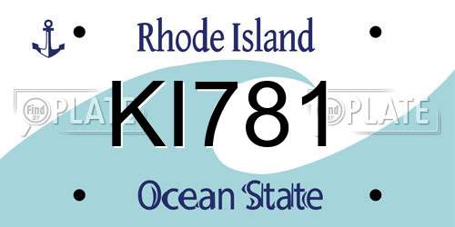 KI781 Rhode Island License Plate