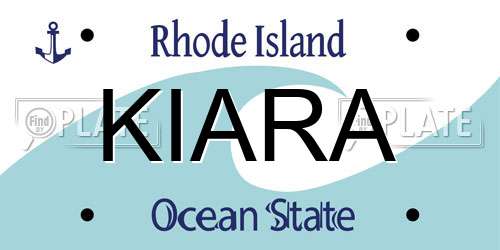 KIARA Rhode Island License Plate