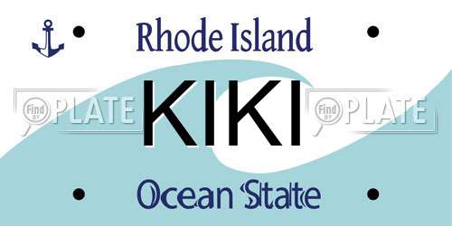 KIKI Rhode Island License Plate