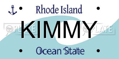 KIMMY Rhode Island License Plate