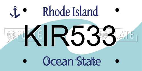 KIR533 Rhode Island License Plate