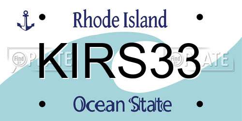 KIRS33 Rhode Island License Plate