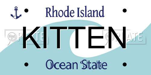 KITTEN Rhode Island License Plate