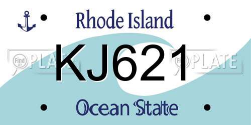 KJ621 Rhode Island License Plate