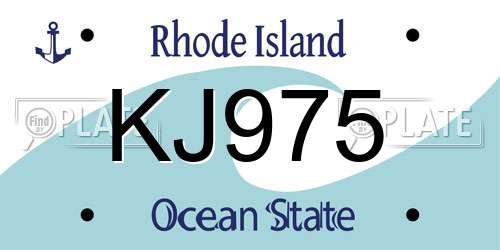 KJ975 Rhode Island License Plate
