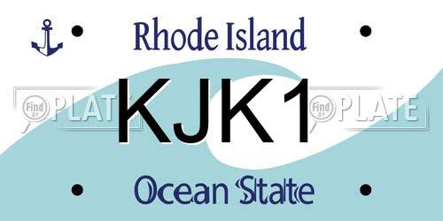 KJK1 Rhode Island License Plate