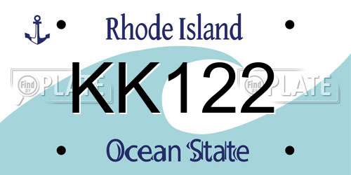 KK122 Rhode Island License Plate