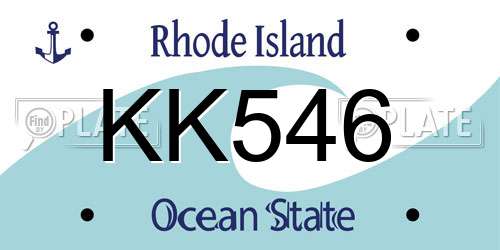 KK546 Rhode Island License Plate