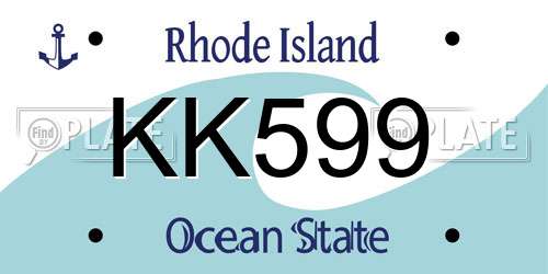 KK599 Rhode Island License Plate