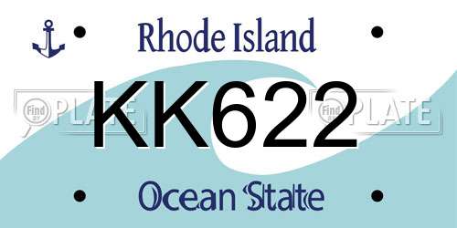 KK622 Rhode Island License Plate