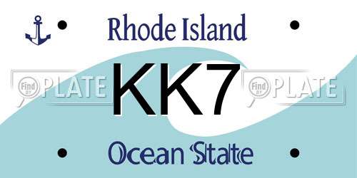 KK7 Rhode Island License Plate