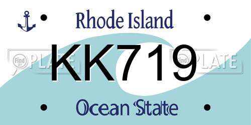 KK719 Rhode Island License Plate