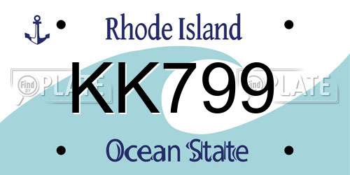KK799 Rhode Island License Plate