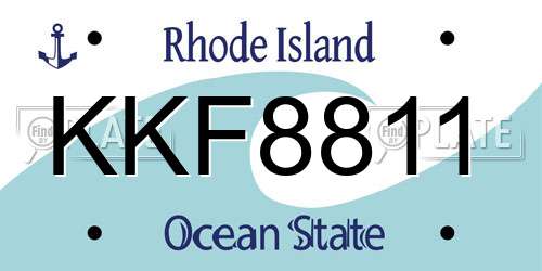 KKF8811 Rhode Island License Plate