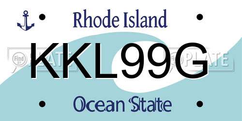 KKL99G Rhode Island License Plate