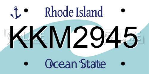 KKM2945 Rhode Island License Plate