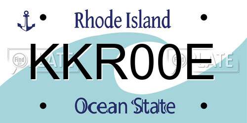 KKR00E Rhode Island License Plate