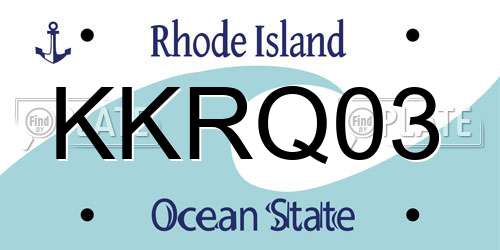 KKRQ03 Rhode Island License Plate