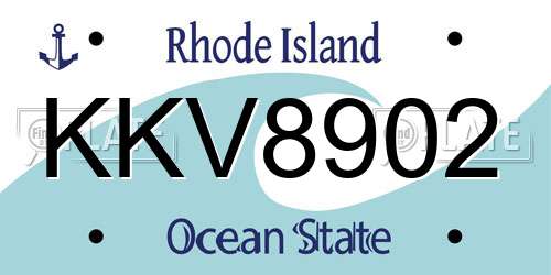 KKV8902 Rhode Island License Plate