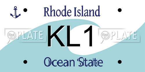 KL1 Rhode Island License Plate