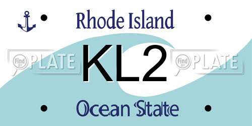KL2 Rhode Island License Plate