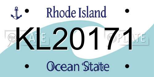 KL20171 Rhode Island License Plate