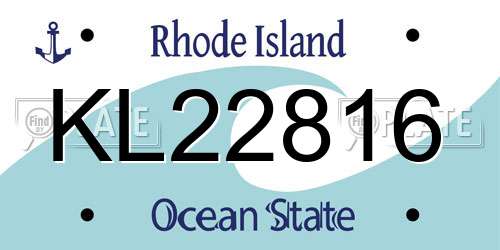 KL22816 Rhode Island License Plate