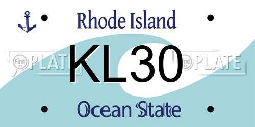 KL30 Rhode Island License Plate