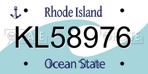 KL58976 Rhode Island License Plate