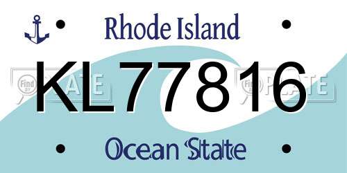 KL77816 Rhode Island License Plate