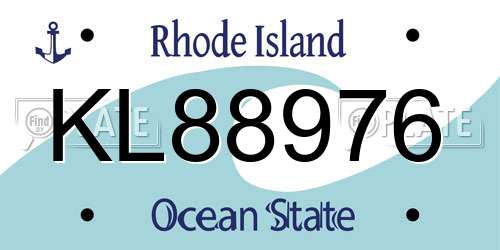 KL88976 Rhode Island License Plate
