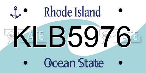 KLB5976 Rhode Island License Plate