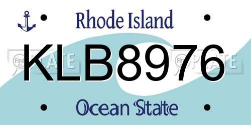 KLB8976 Rhode Island License Plate