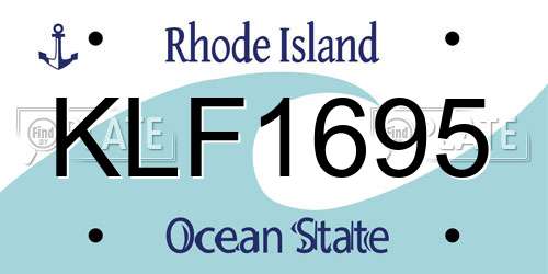 KLF1695 Rhode Island License Plate