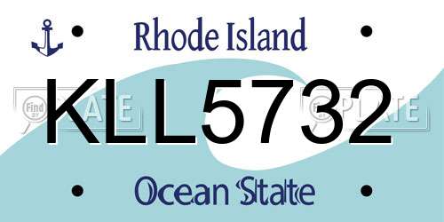 KLL5732 Rhode Island License Plate