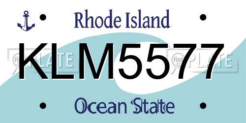 KLM5577 Rhode Island License Plate