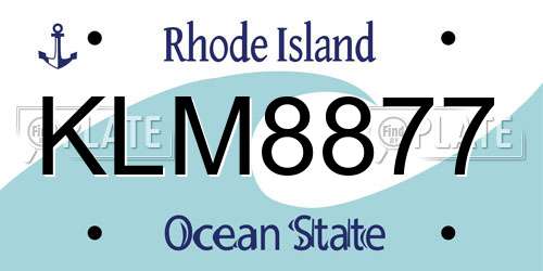 KLM8877 Rhode Island License Plate