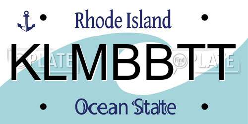 KLMBBTT Rhode Island License Plate